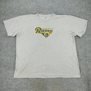 Los Angeles Rams Shirt Men 3XL Gray NFL Football Logo Graphic Short Sleeve Adult
